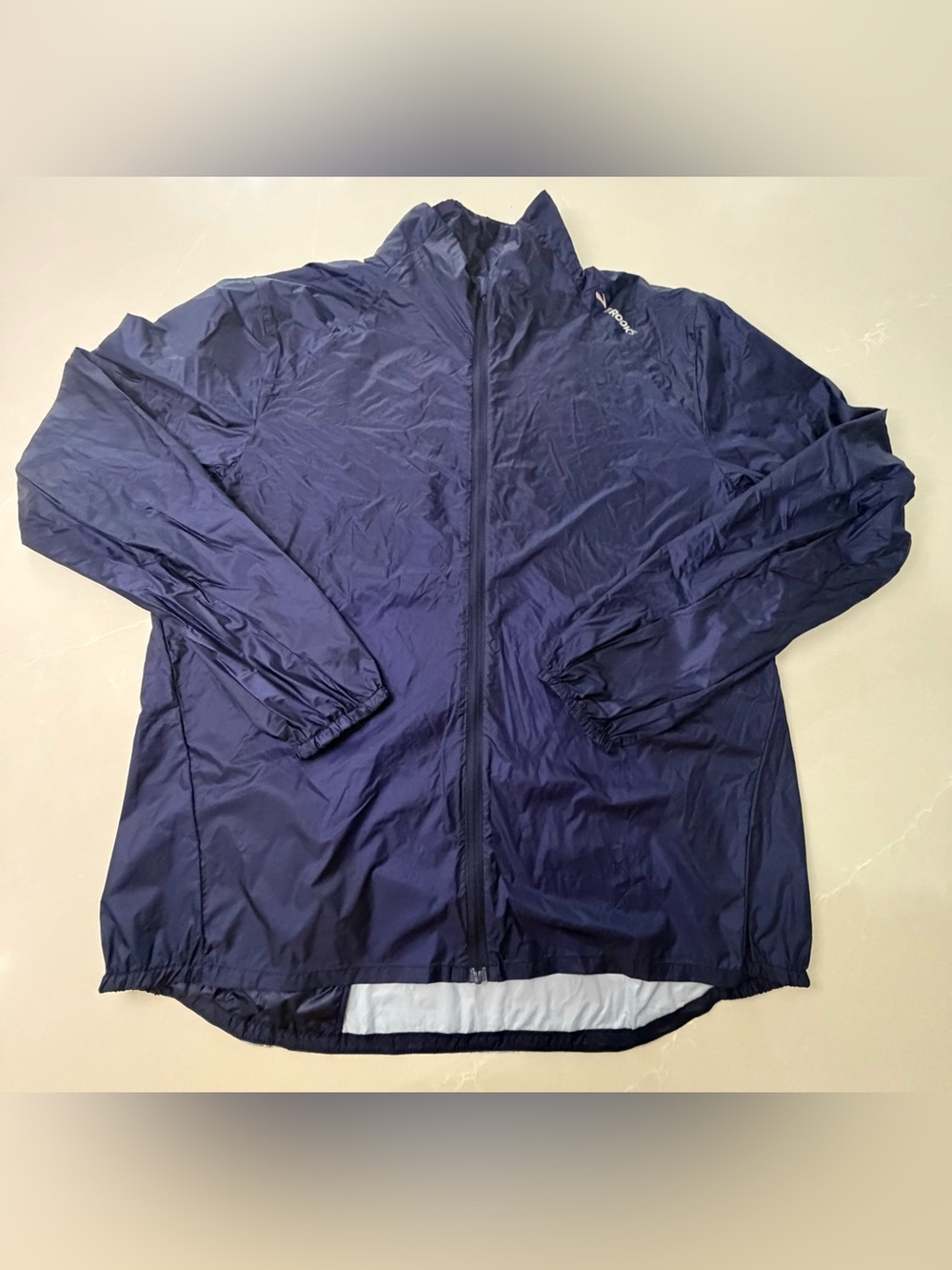 Brooks Men’s Lightweight Full Zip Running Windbreaker Jacket Navy Blue XL